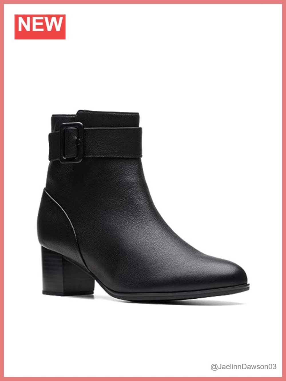 Clarks Women's Loken Waterproof Leather Ankle Bootie Zip Block Heel Fall Shoes